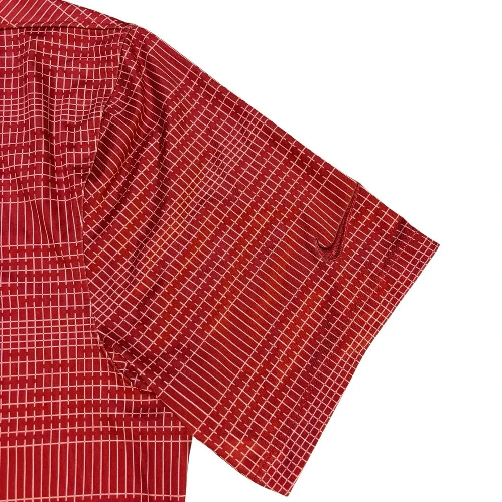 Nike Golf Polo Dri FIT Vapor Red White‎ Mens Small Genesys Invitational